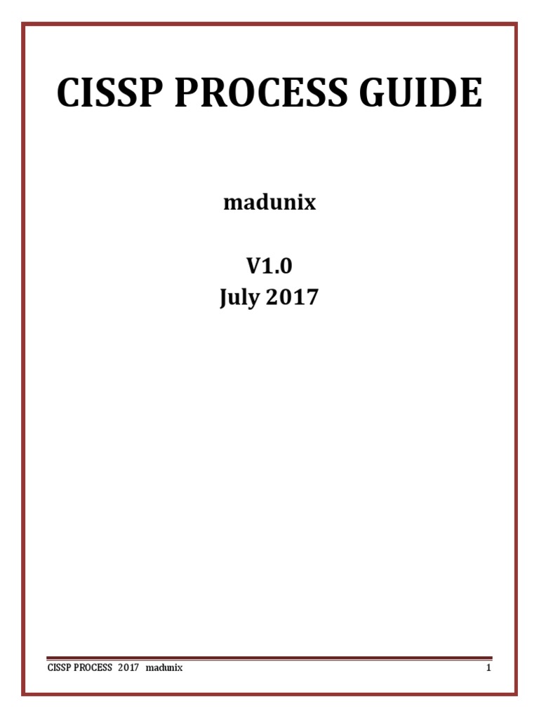 Cissp Process Guide | PDF | Threat (Computer) | Vulnerability (Computing)