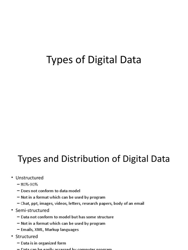 Types of Digital Data | PDF | Xml | Tag (Metadata)