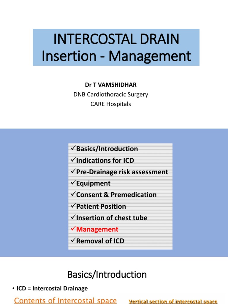 Intercostal Drain Clinical Medicine Pulmonology