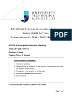 Bsc. (Hons) Business Information Systems Examinations For 2004 - 2005 / Semester 2