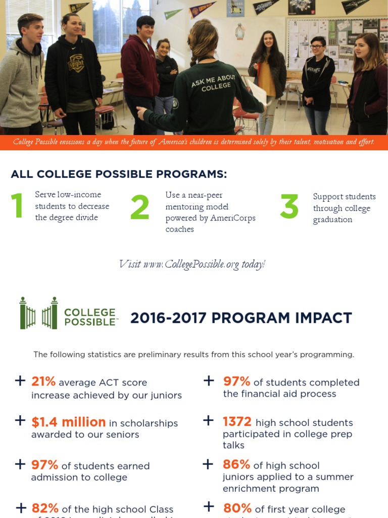 College Possible Program Outcomes 2016-2017 | PDF