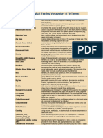 Basic Psychological Testing Vocabulary