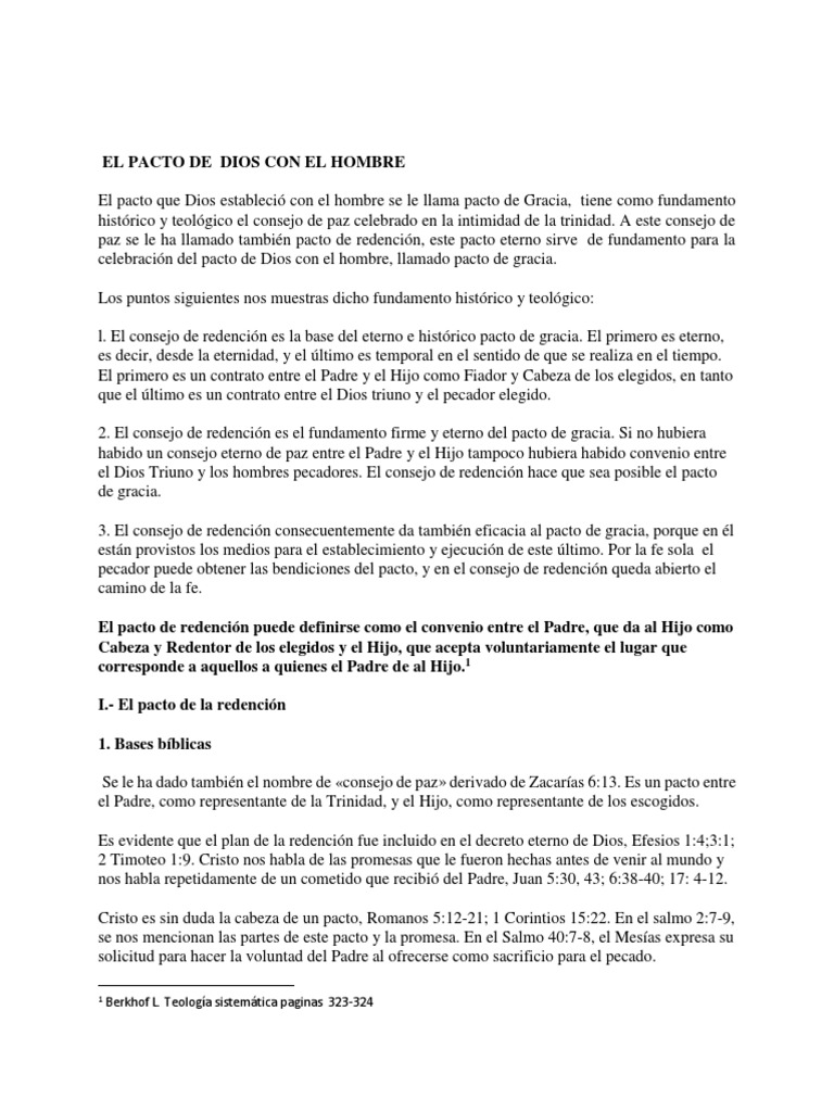 Pacto de Gracia y Redención Divina | PDF | Gracia en el cristianismo ...