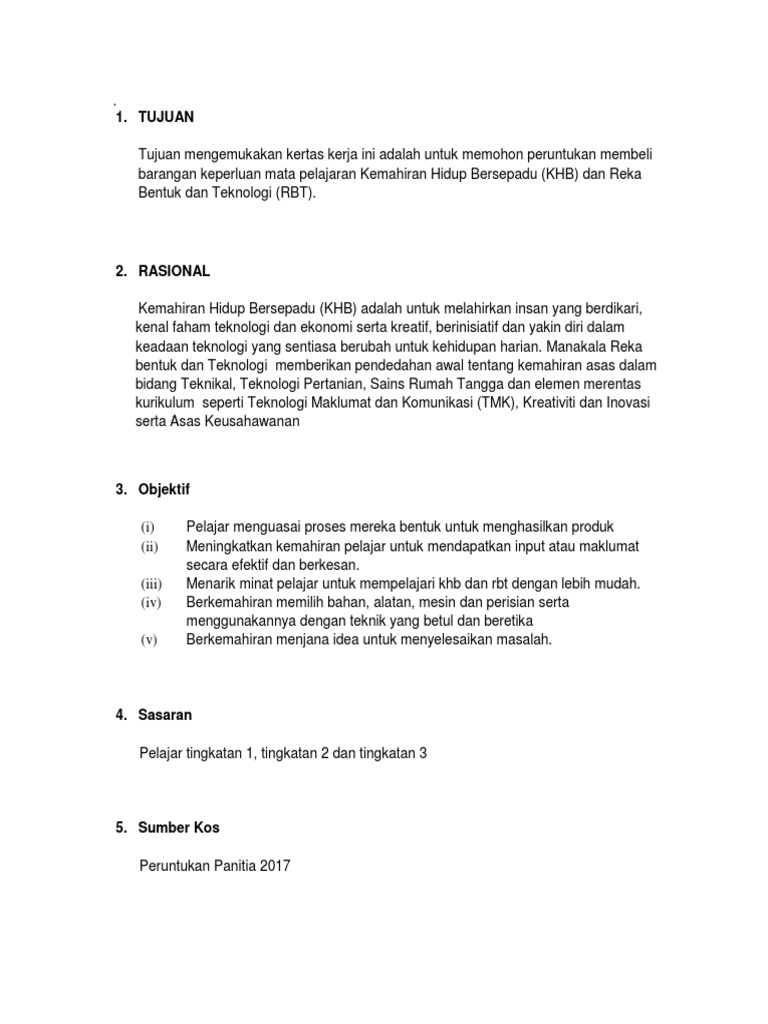 Kertas Kerja Beli Barang Pdf