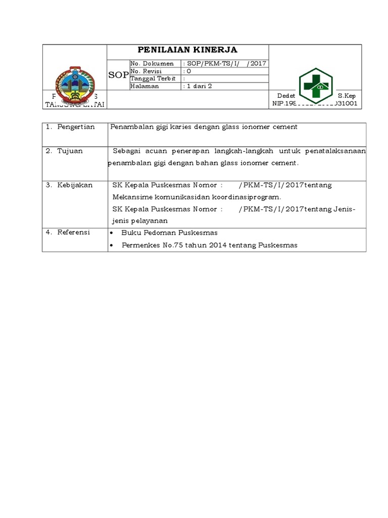 Sop Penambalan Glass Ionomer PDF