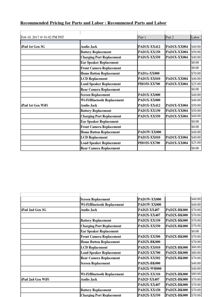 Mobile Device Repair Pricing Guide | PDF | I Phone | I Pad