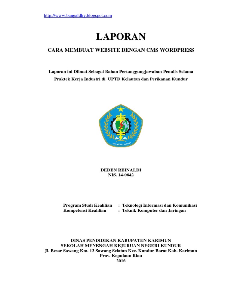 Contoh Laporan Prakerin Tkj Membuat Website 161127080231 Pdf