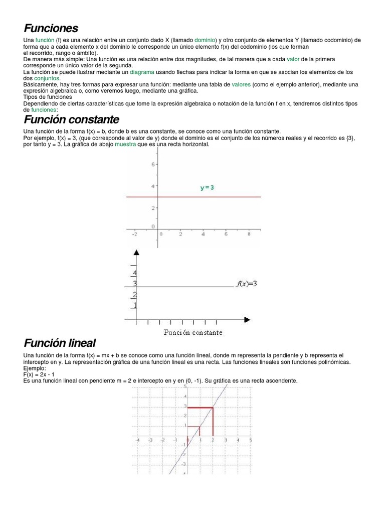 Clasificacion de Funciones Matematicas