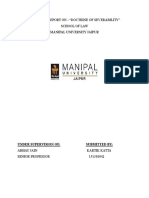 A Project Report On - "Doctrine of Severability" School of Law Manipal University Jaipur
