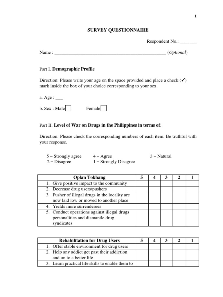 questionnaires thesis study