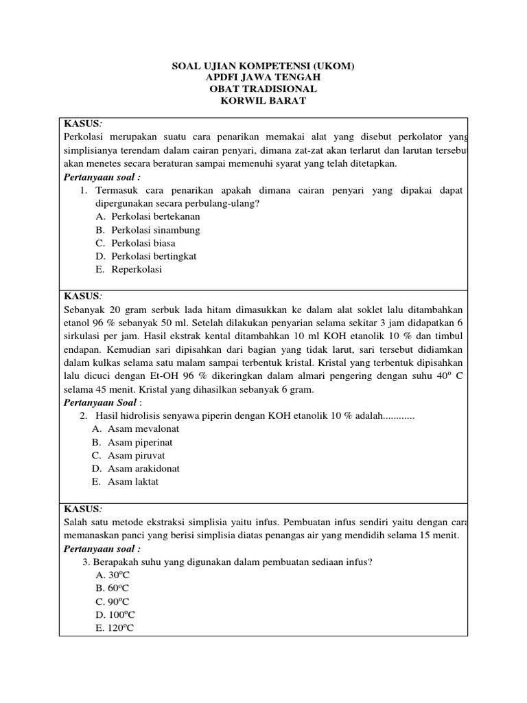 Soal Try Out D3 Farmasi - Guru Paud