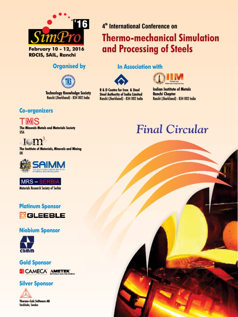 SimPro'16: Advances in Steel Processing | PDF | Annealing (Metallurgy ...