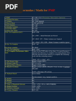 Formulas Math for PMP