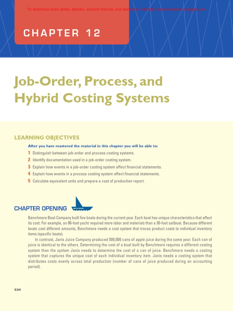 13. Chapter 12 JobOrderProcess and Hybrid Costing Systems Debits