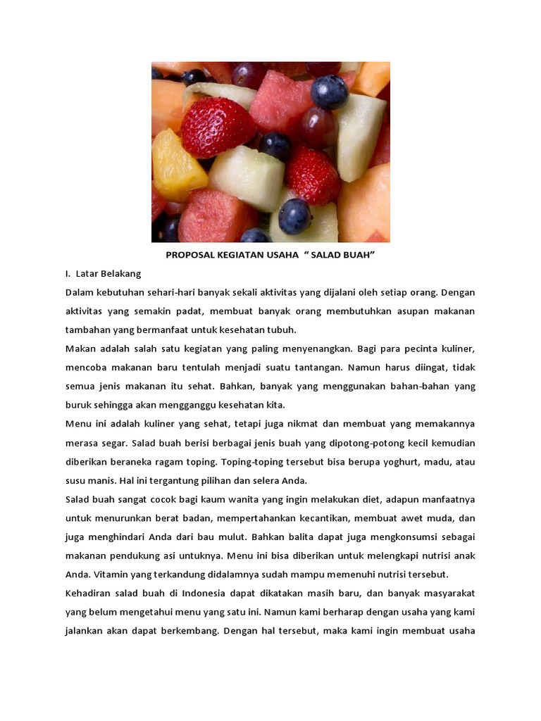 Proposal Usaha Salad Buah