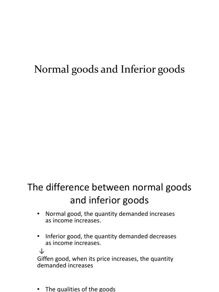 Difference between normal goods and inferior goods pdf