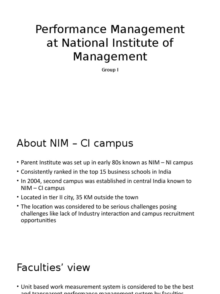 Performance Management Challenges at NIM | PDF | Employee Retention ...