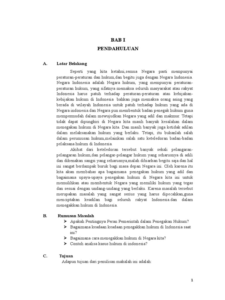 Penegakan Hukum Di Indonesia