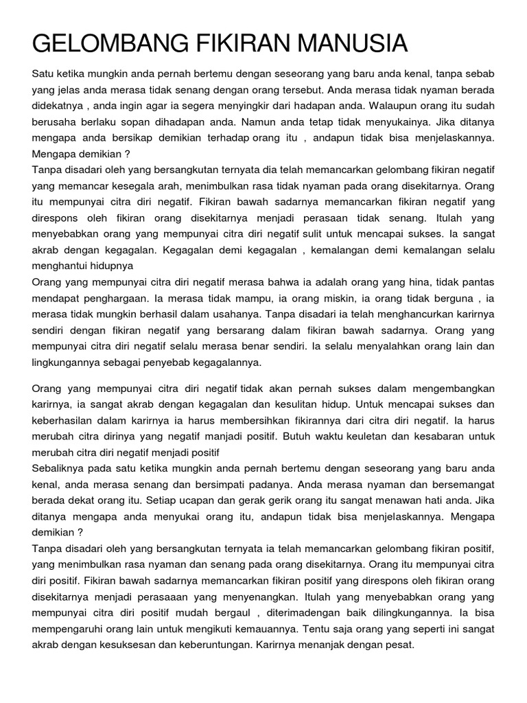 GELOMBANG FIKIRAN MANUSIA
