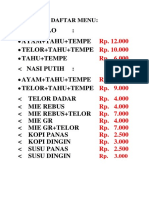 Daftar Menu