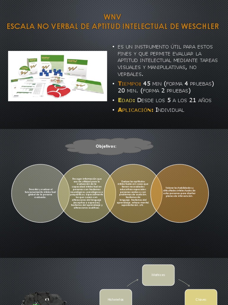 Evaluación WNV: Escala No Verbal Wechsler | PDF | Memoria | Aprendizaje