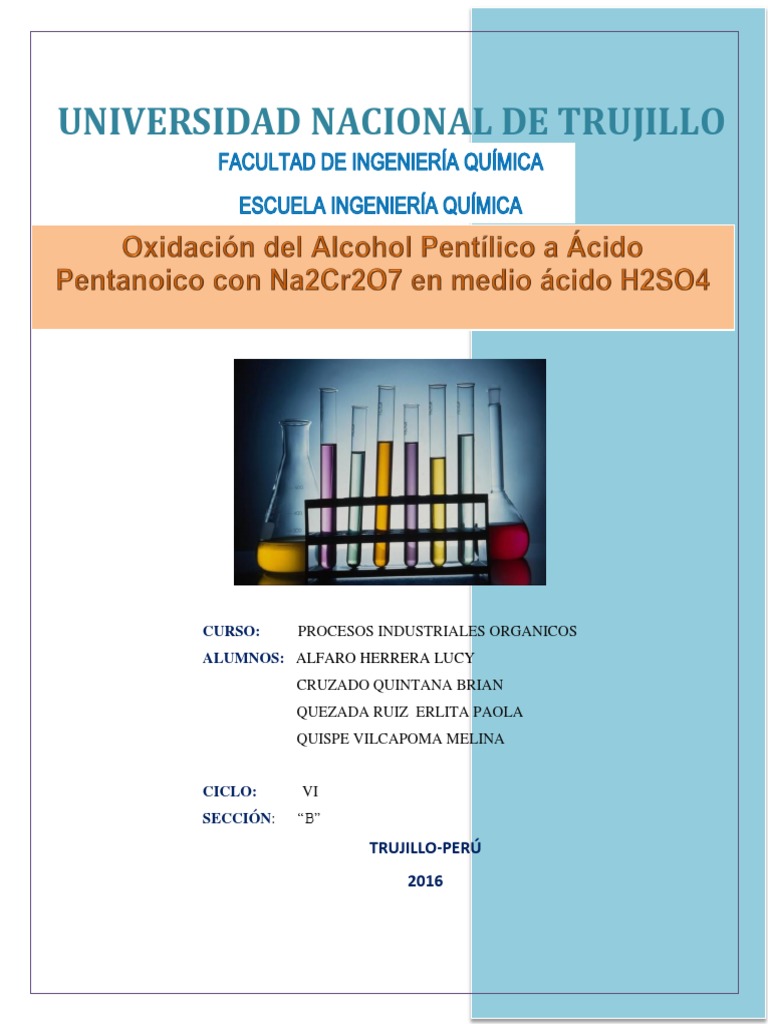 Acido Valerico Final PDF Redox Alcohol