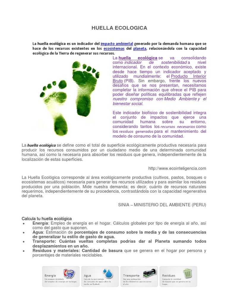 Huella Ecologica | PDF | Ecología | Residuos
