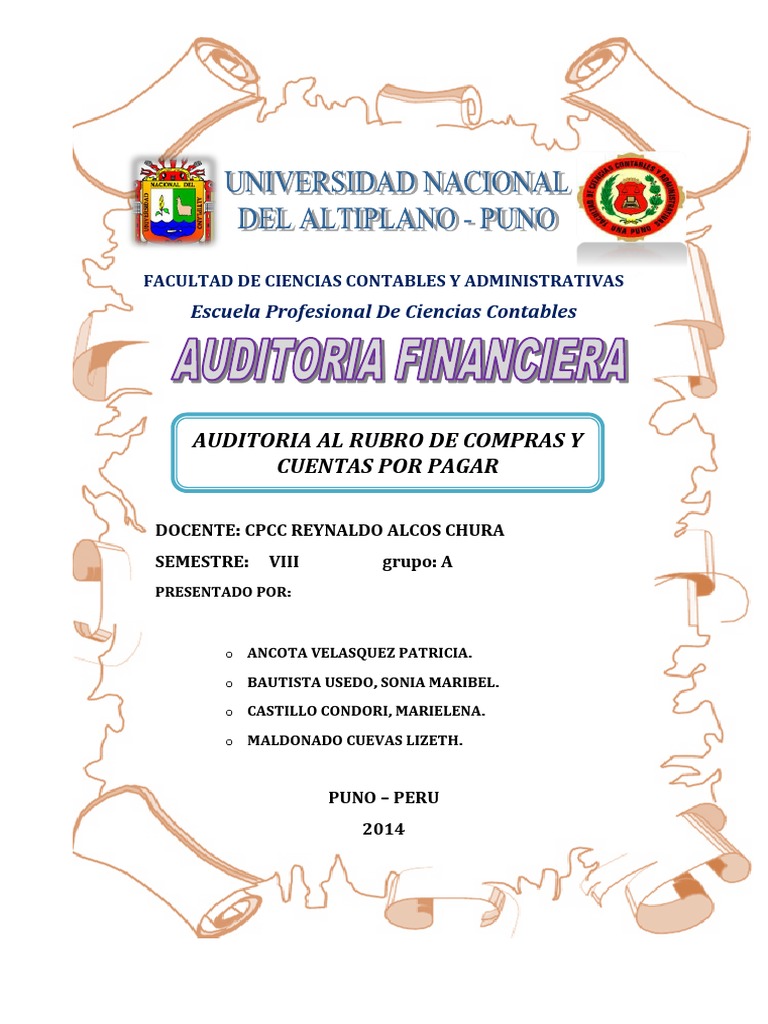 Compras y Cuentas Por Pagar | PDF | Auditoría financiera | Contralor