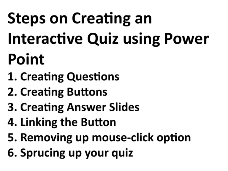 Creating Interactive Quizzes in PowerPoint | PDF