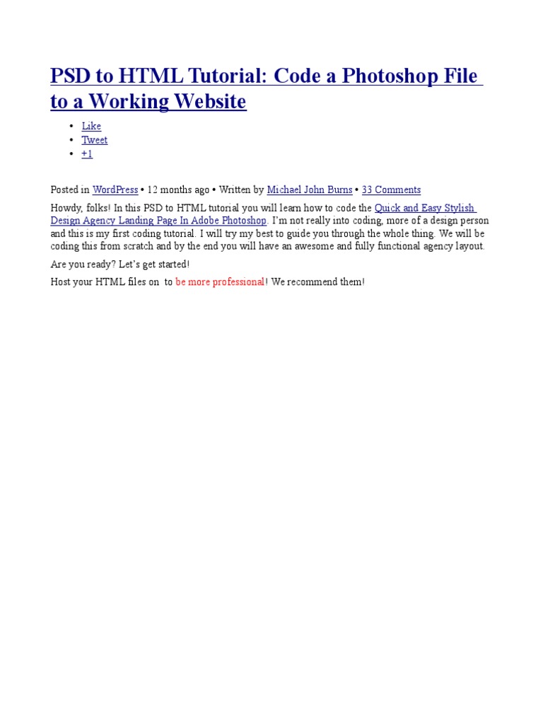 Tutorial Psdtohtmlcss10 | PDF | Adobe Photoshop | Html Element
