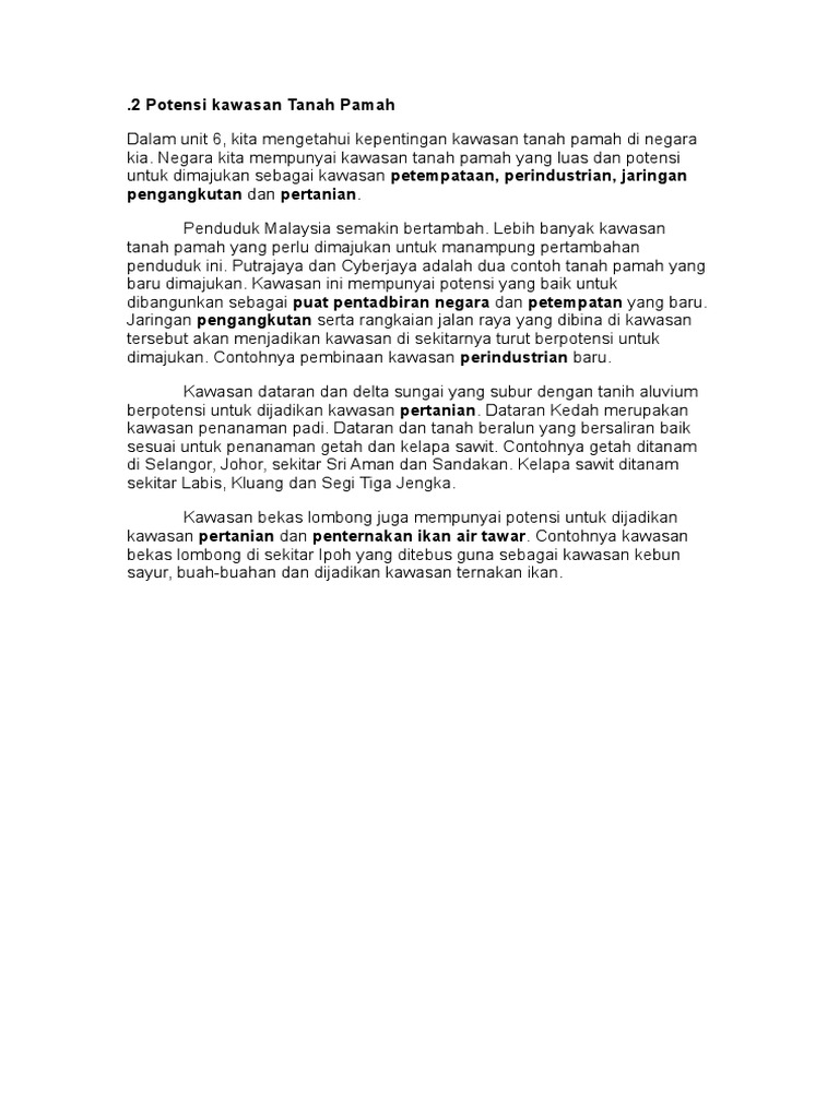 2 Potensi Kawasan Tanah Pamah Pdf