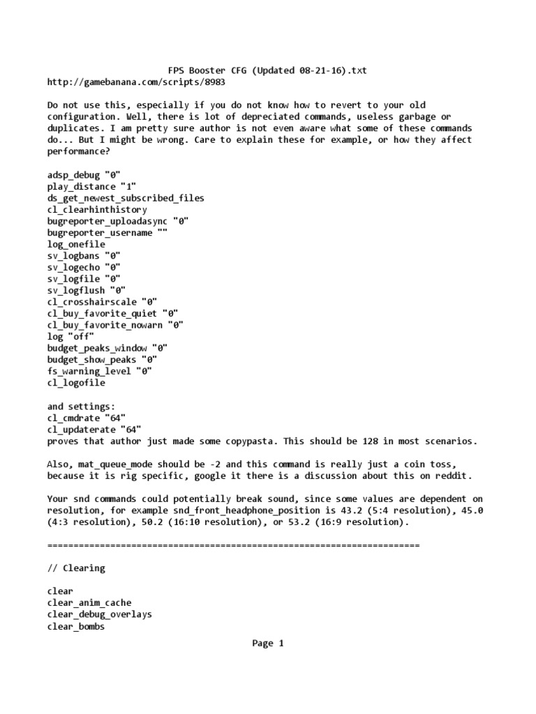 FPS Booster CFG (Updated 08-21-16) | PDF | Software | Computing