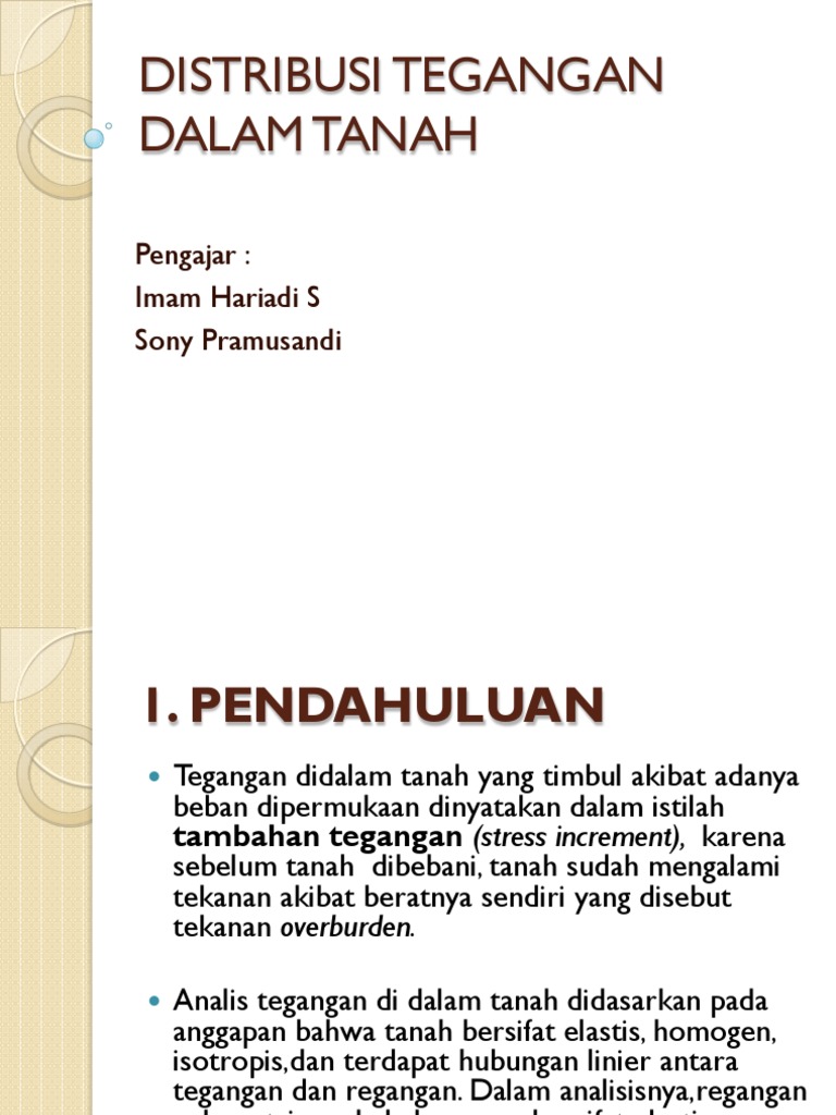 Distribusi Tegangan Dalam Tanah