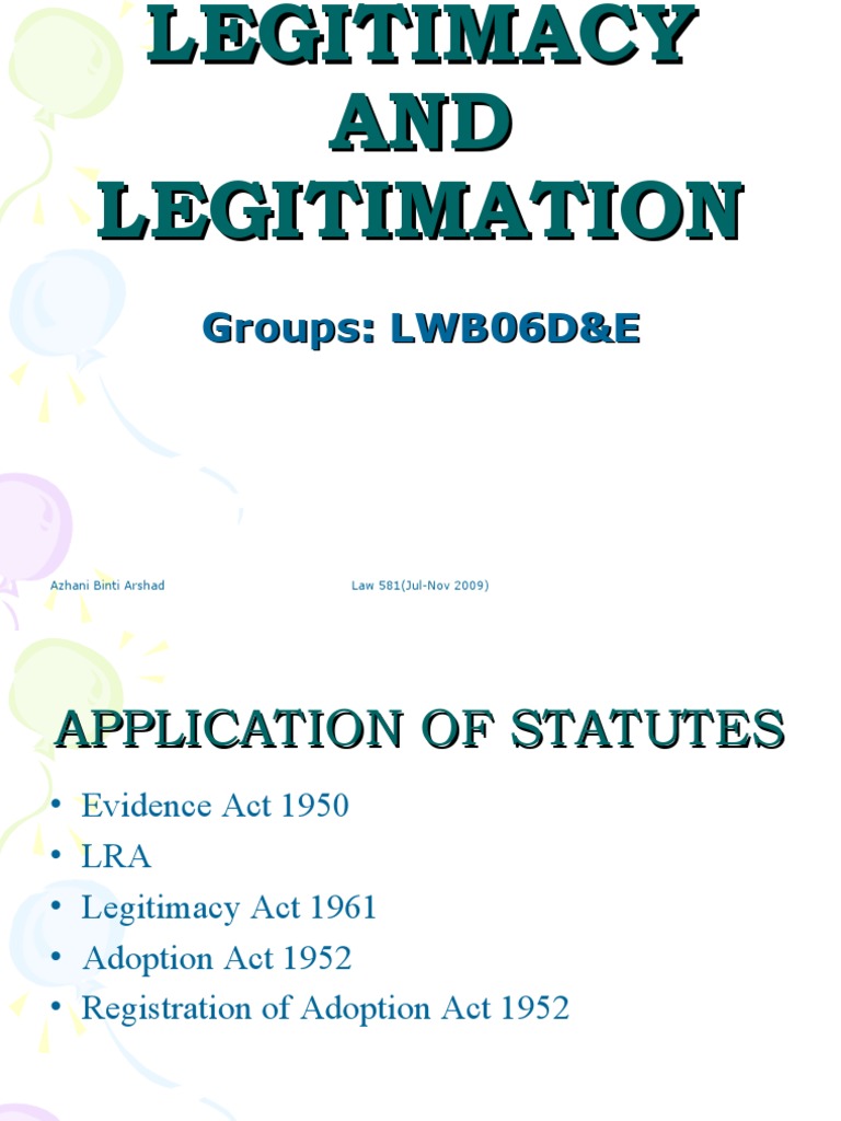 Legitimacy and Legitimation