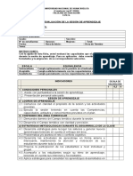 Ficha de Evaluación de Sesión de Aprendizaje