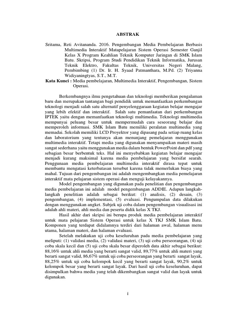 Abstrak Skripsi Teknik Informatika - Ide Judul Skripsi 