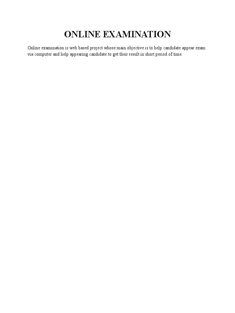 Online Examination System Overview | PDF
