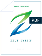Zeus Lyseis: Terms & Conditions