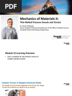 Mechanics of Materials II:: Thin-Walled Pressure Vessels and Torsion