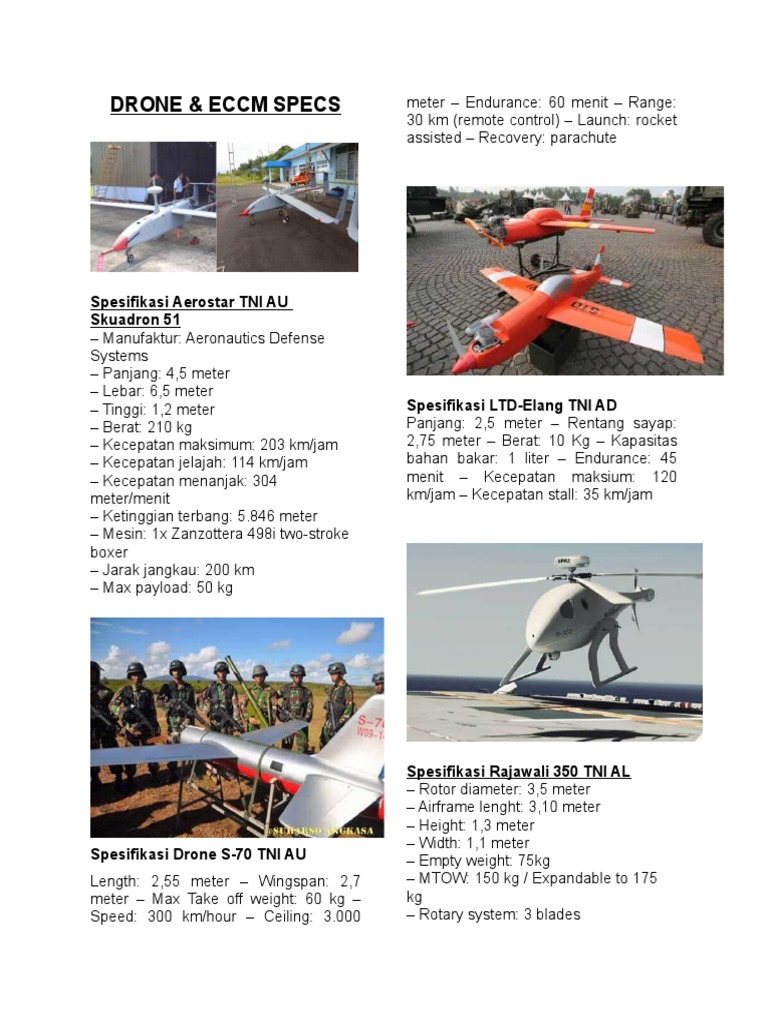 Spesifikasi Drone | PDF | Dirgantara | Pesawat Terbang