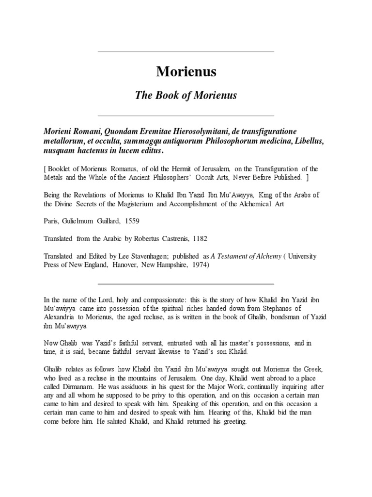 Morienus The Book of Morienus | PDF | Alchemy | Sewing