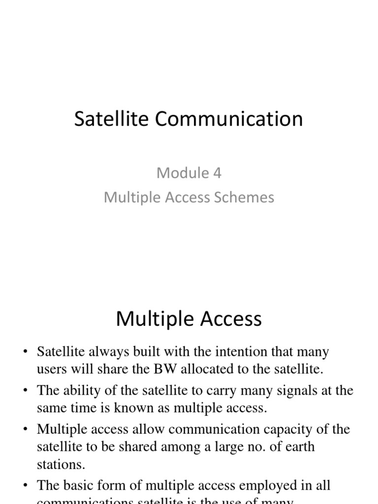 Multiple Access Techniques in Satcom | PDF | Channel Access Method ...