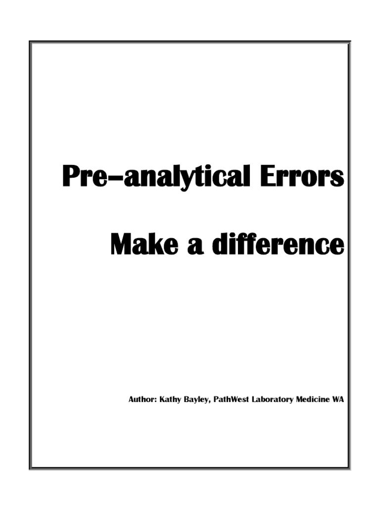 Pre-Analytical Errors Guide | PDF | Patient Safety | Monitoring (Medicine)