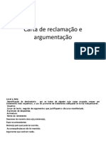 Carta de Reclamação e Argumentação