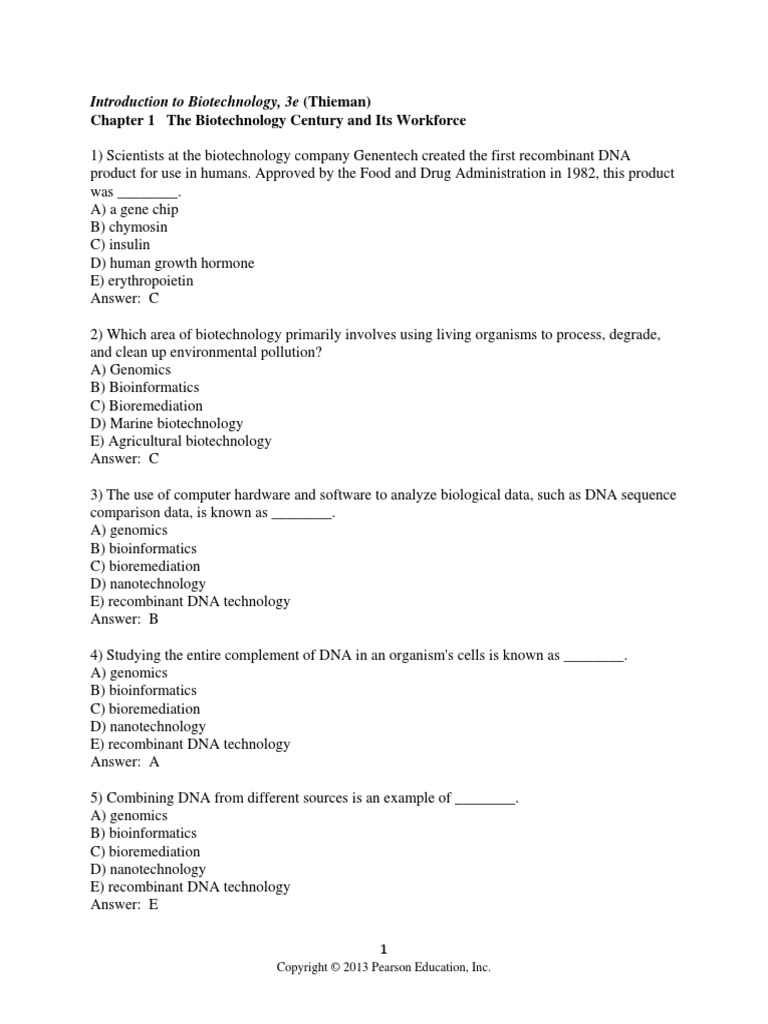 Dna Sample Test 1 PDF Genomics Biotechnology