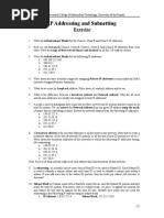 IP Addressing and Subnetting Exercise