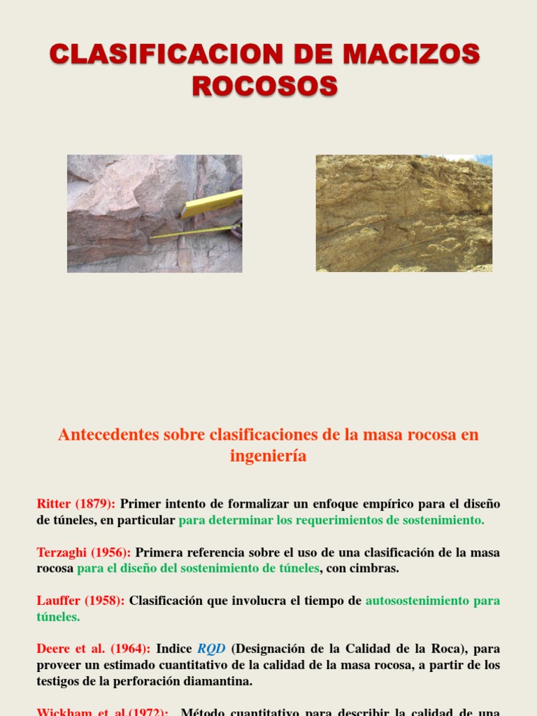 Sesion No. 02-Clasificación de Macizos Rocosos | PDF | Roca (geología ...