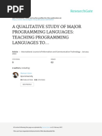 A Qualitative Study of Major Programming Languages: Teaching Programming Languages To Computer Science Students