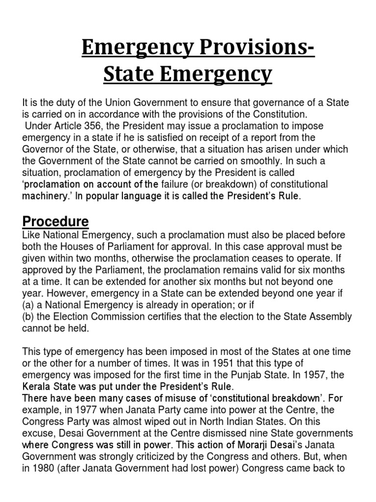 Understanding Article 356: President's Rule | PDF | Political Charters ...