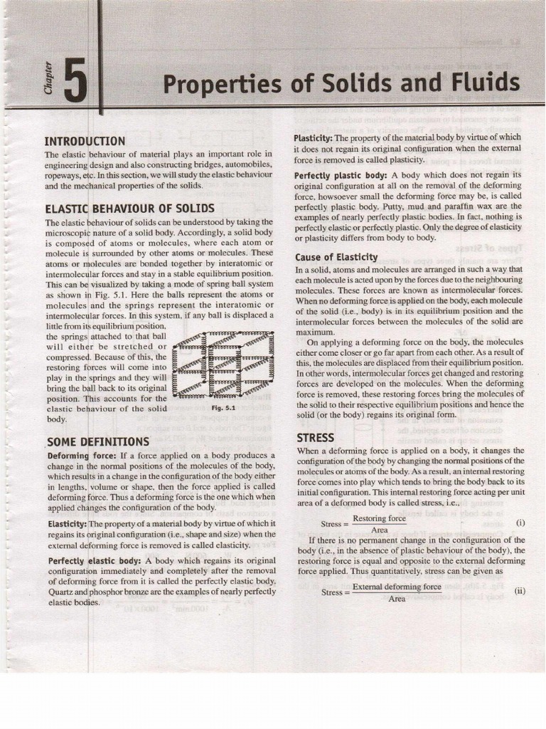 9 Properties of Solids and Fluids PDF | PDF